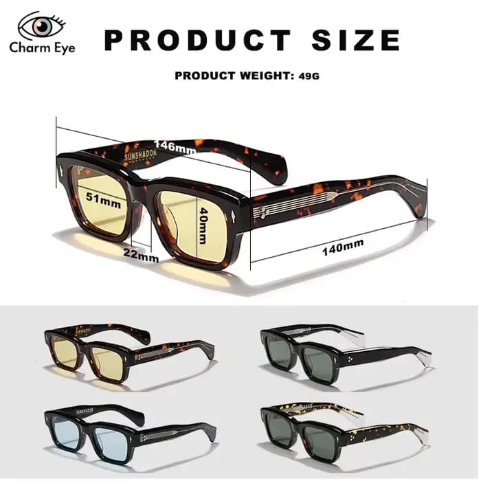Lunettes de soleil en acétate de haute qualité pour hommes et femmes
