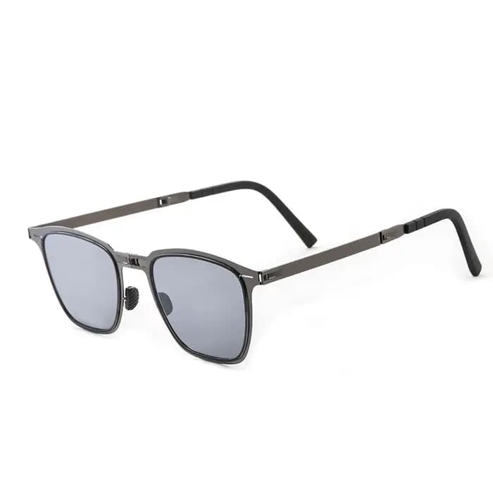 Lunettes de soleil carrées pliantes en acier inoxydable ultra légères