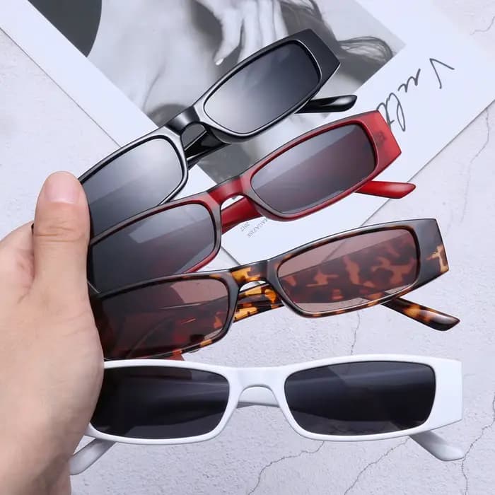 Petites lunettes de soleil rectangulaires pour femmes et hommes