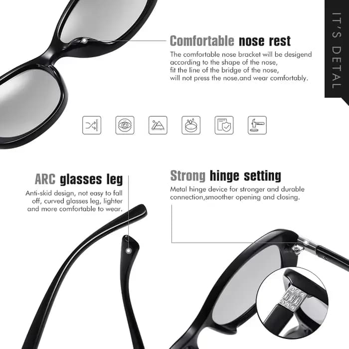 LIOUMO – lunettes de soleil polarisées photochromiques pour femmes