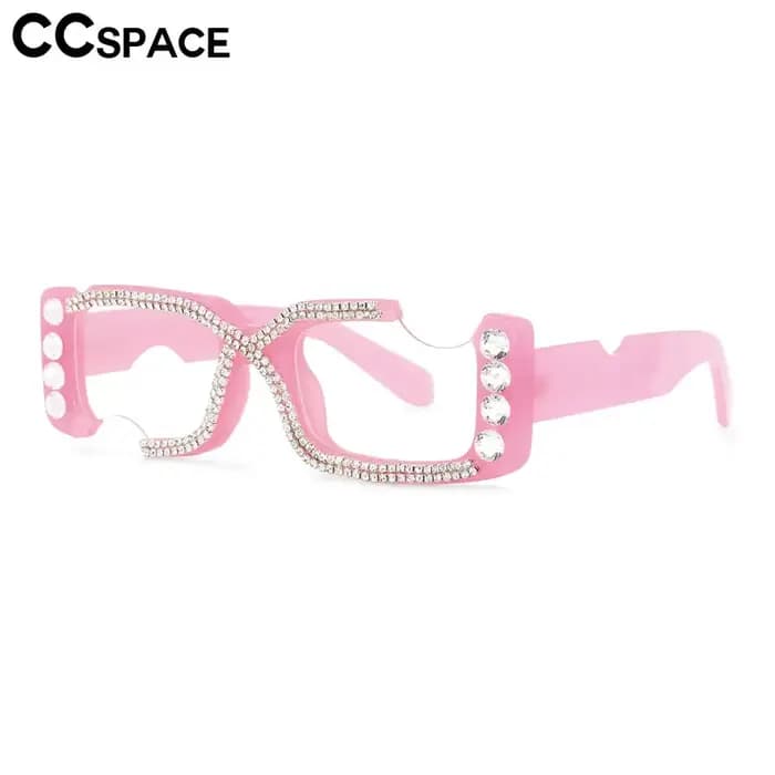 53614 femmes luxe diamant carré Anti bleu lunettes montures mode ordinateur