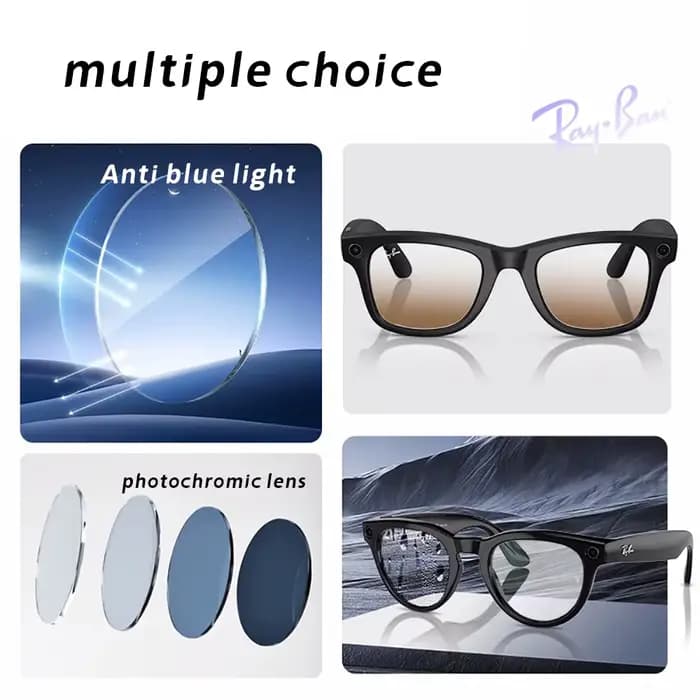 Pour lunettes intelligentes Ray Ban Meta Wayfrer, doublées, myopie personnalisée Skyler, astigmatisme, lentilles de lunettes AR anti-lumière bleue