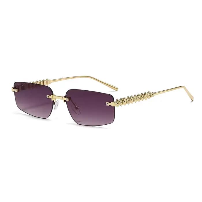 Lunettes de soleil vintage sans monture pour femmes et hommes