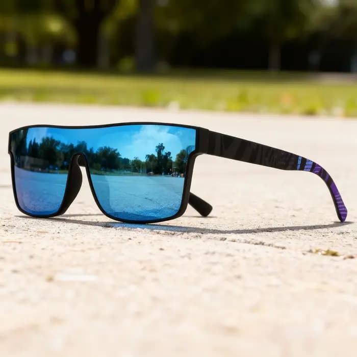 Lunettes de soleil de sport carrées classiques à la mode – Temples à motifs