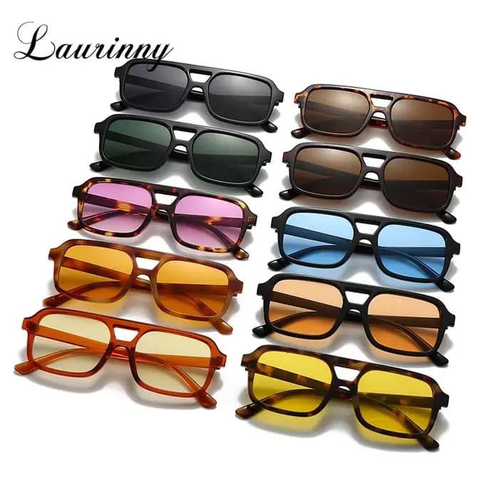 Lunettes de soleil carrées en écaille de tortue pour hommes et femmes