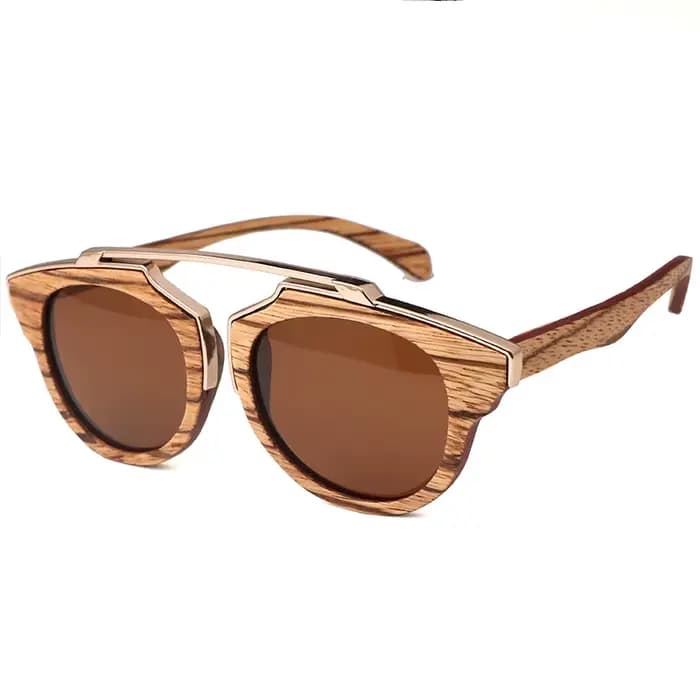 Lunettes De soleil en bois naturel hommes