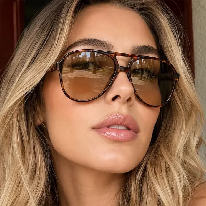 Lunettes de soleil aviateur vintage surdimensionnées pour femmes et hommes