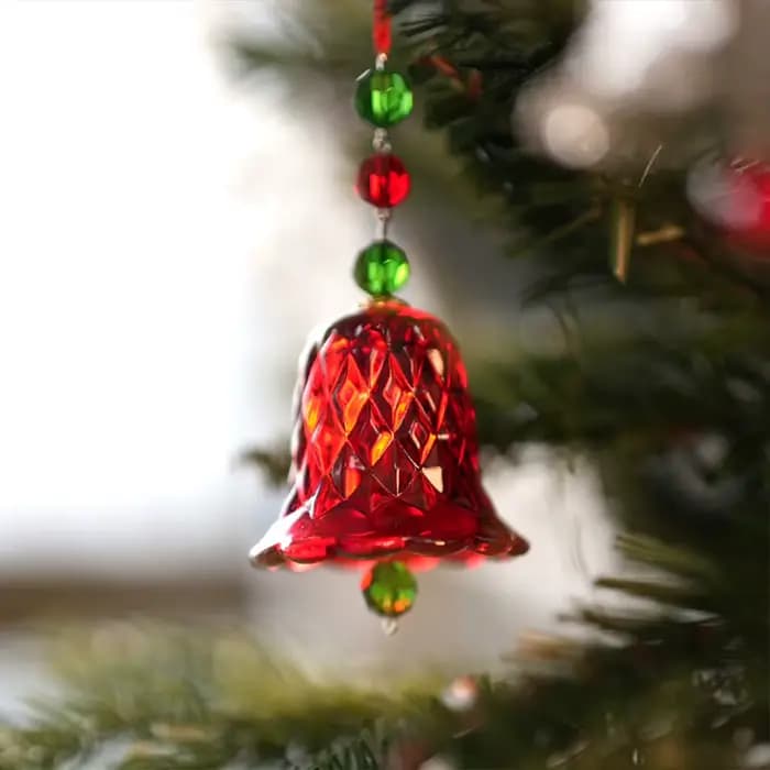 Ornement de fenêtre de carillon éolien en cristal rouge, pendentif de cloche en verre, cadeau de décoration d'arbre de noël de vacances.