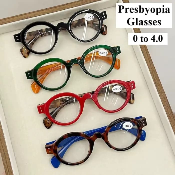 Lunettes de presbytie à monture ronde rétro littéraire pour femmes