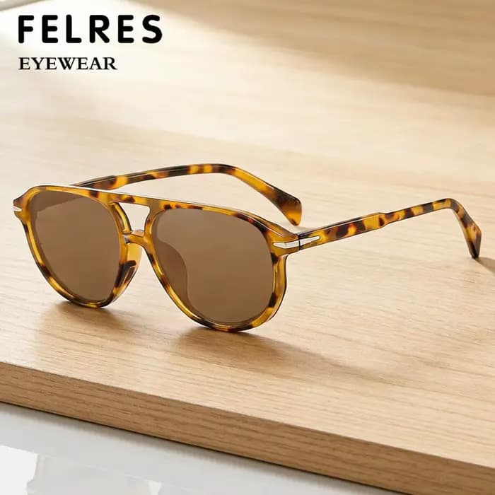 Lunettes de soleil pilote bleues à double pont