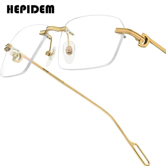 Lunettes carrées sans monture pour hommes