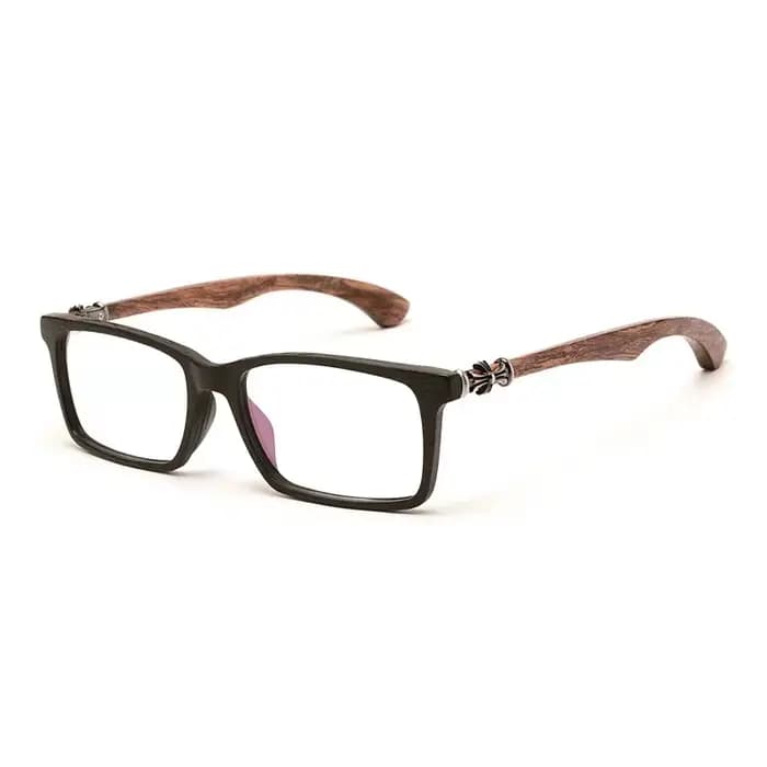 Montures de lunettes en bois véritable vintage pour hommes