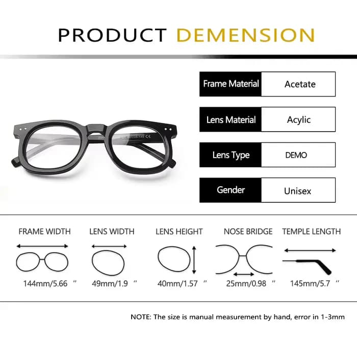 Lunettes en acétate Transparent de qualité supérieure pour femmes