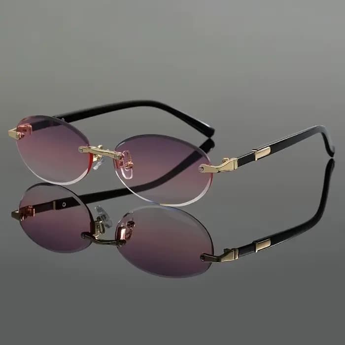 Lunettes ovales élégantes sans monture pour hommes et femmes