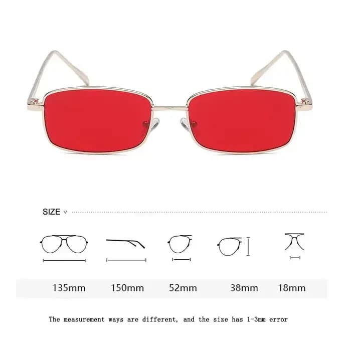 Petites lunettes de soleil rectangulaires pour hommes et femmes