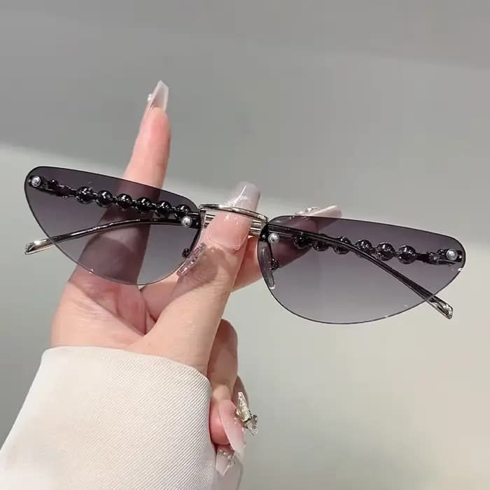 GM LUMIAS lunettes de soleil Triangle sans monture avec perles femmes nouvelle mode Vintage