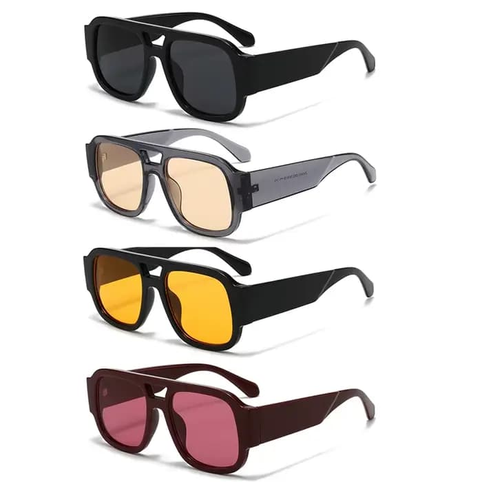 Lunettes de protection 1/4 ensembles rétro grand cadre Double ponts