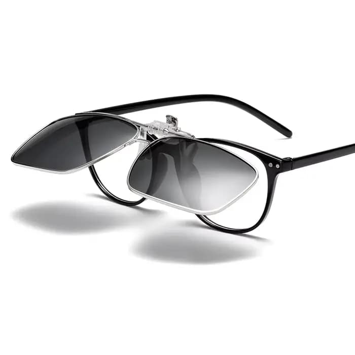 Retangle lunettes de soleil polarisées lentille pince sur myopie