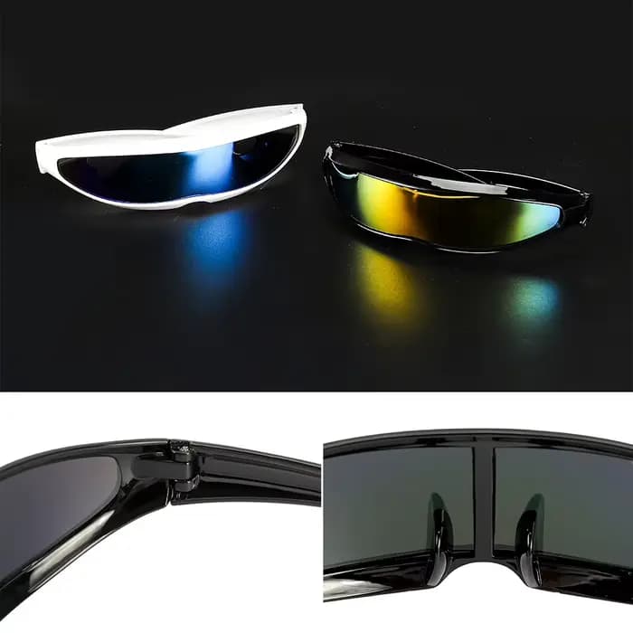Lunettes de soleil Laser UV400 à visière, verres miroir, style futuriste
