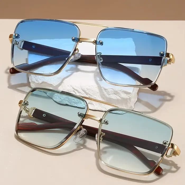 KAMMPT mode rétro carré métal nuances femmes marque originale conception conduite lunettes de soleil nouveau Double