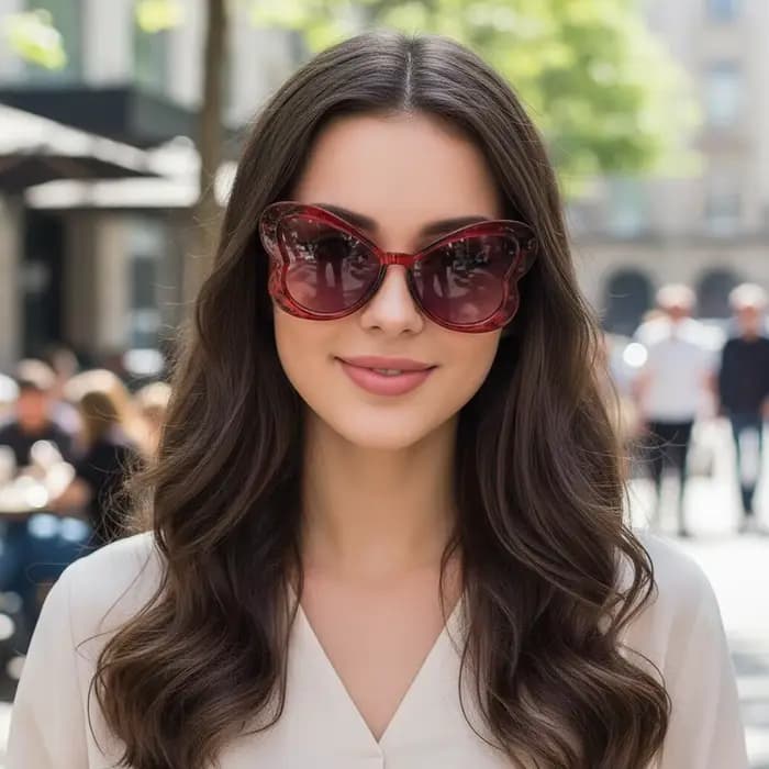 Lunettes de soleil papillon élégantes couleur bonbon