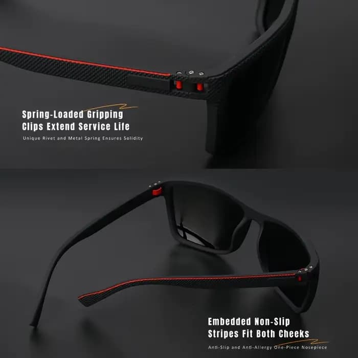 Lunettes de soleil polarisées à monture carrée
