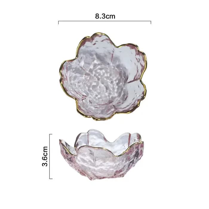 Assiette d'assaisonnement en fleurs de cerisier, petit plat en verre, bol à Sauce incrusté d'or Nodic pour crème glacée, fruits, fournitures de cuisine