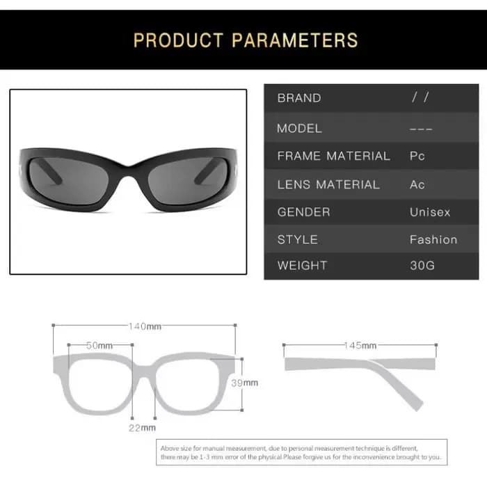 Lunettes de soleil rectangulaires Moon pour femmes et hommes