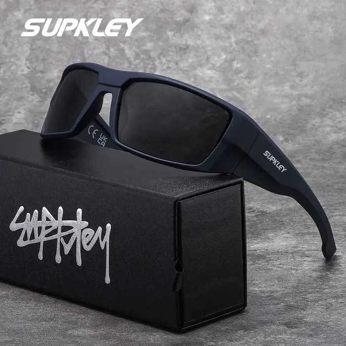 SUPKLEY Lunettes de soleil légères de style sport pour hommes avec monture carrée
