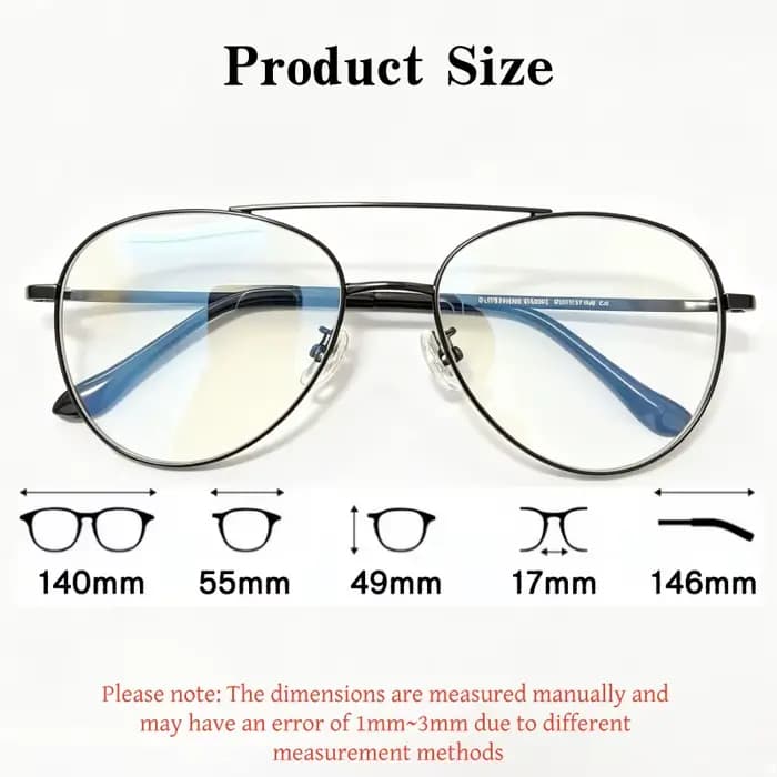 YIMARUILI Double faisceau pilote lunettes cadre rétro pur titane grand