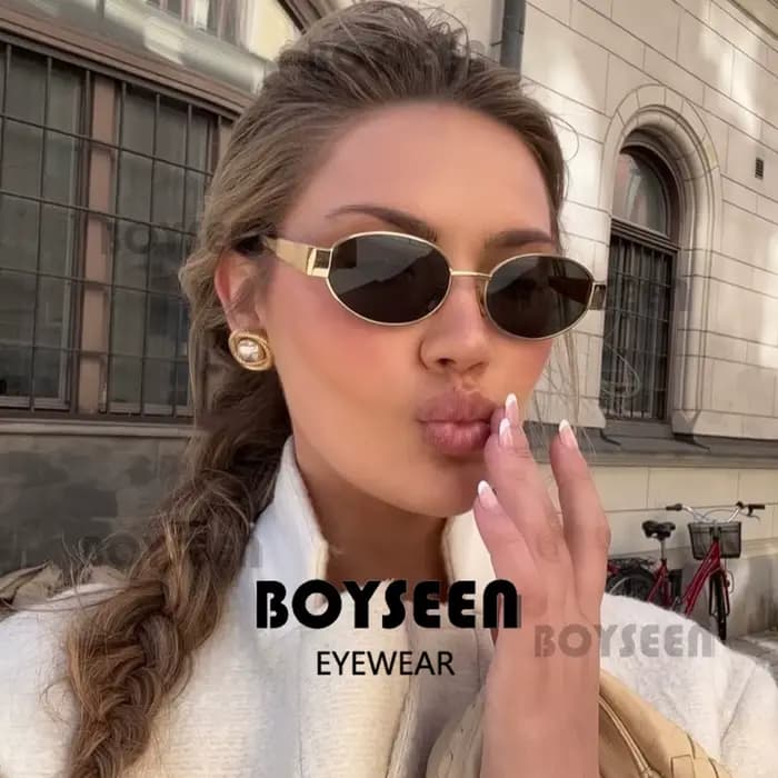 Lunettes de soleil à monture ovale pour femmes