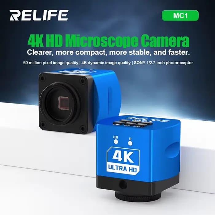 RELIFE MC1 4K HD Microscope Caméra 4K Qualité d'image dynamique Qualité d'image de 60 millions de pixels pour différents types de microscopes