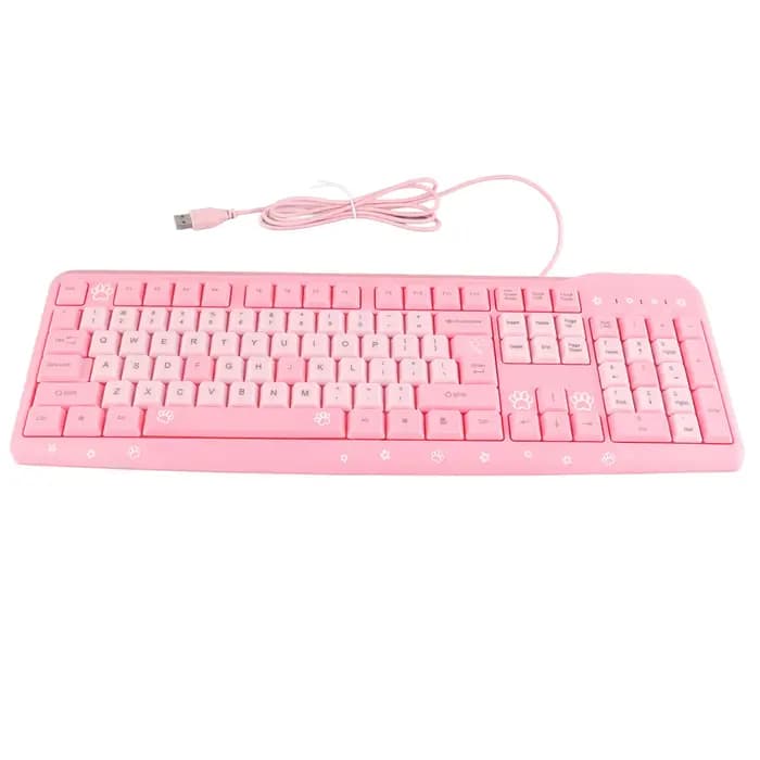 104 touches USB clavier filaire Ultra mince mignon dessin animé clavier d'ordinateur ergonomique Plug and Play pour ordinateurs portables à domicile