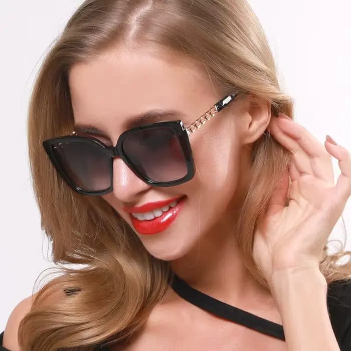 Lunettes de soleil carrées en métal vintage pour femmes