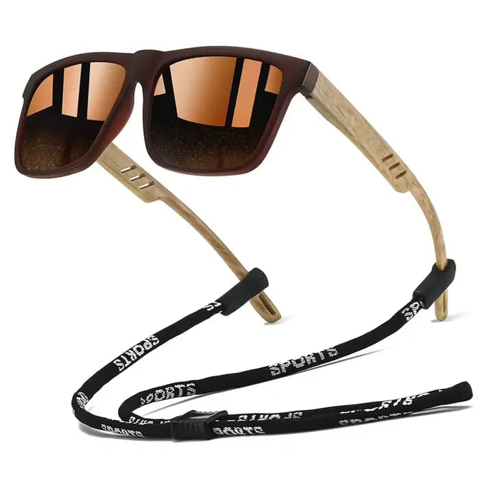 Lunettes de soleil carrées classiques avec chaîne