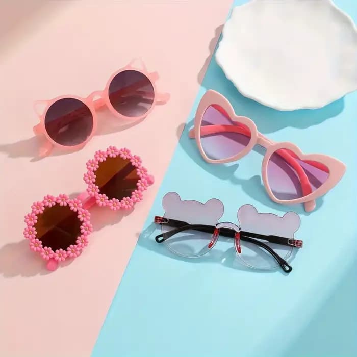 Lunettes Y2K à montures rondes roses