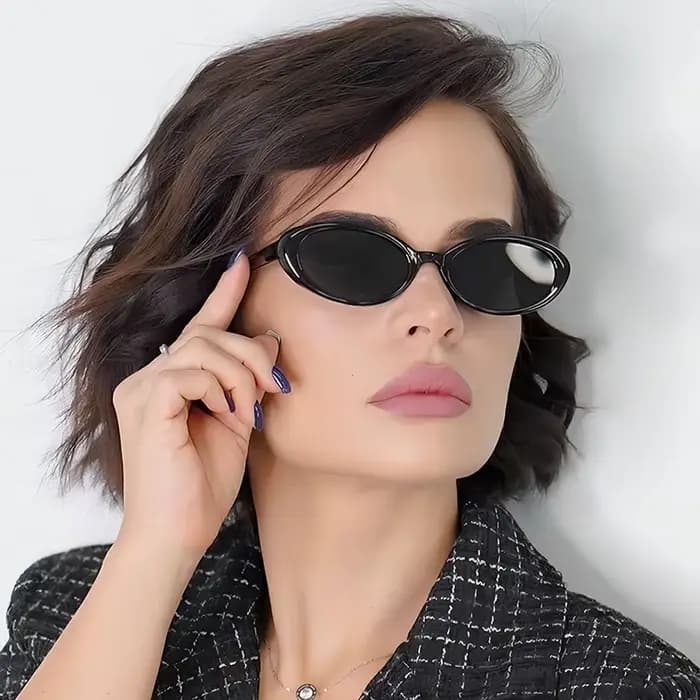Lunettes de soleil rétro à petite monture ovale pour femmes