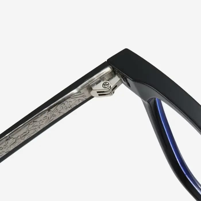 Monture de lunettes carrée pour hommes de style britannique avec verres anti-lumière bleue