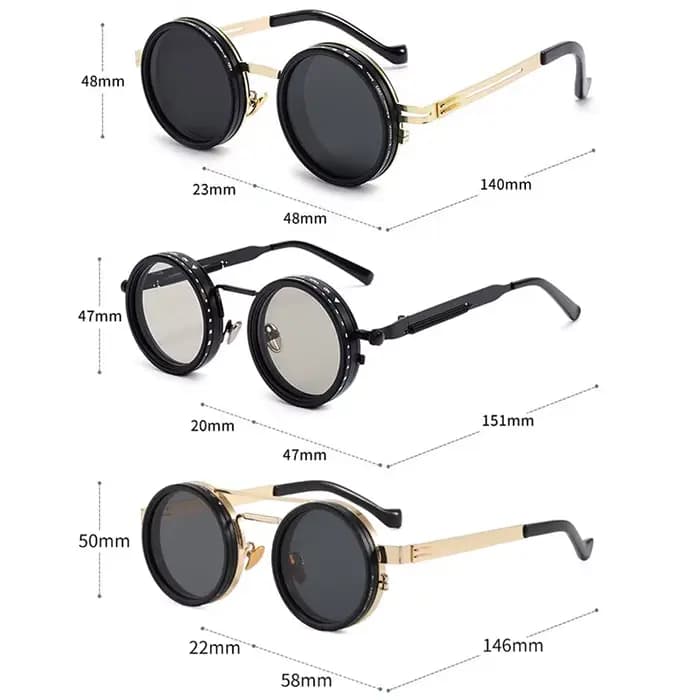 SHAUNA rétro métal rond Punk ND9 niveaux réglable gradation lunettes de soleil femmes polarisées UV400 mode hommes