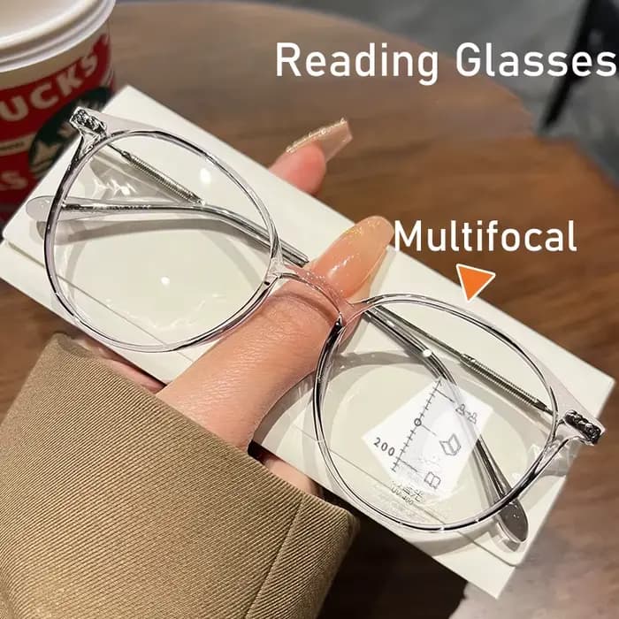 Lunettes de presbytie multifocales à monture ronde pour femmes