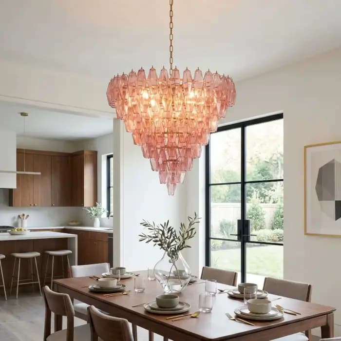 Lustre en verre de luxe pour salon, chambre à coucher, restaurant, décoration, luminaire suspendu en verre de Murano multicolore, luminaire d'intérieur