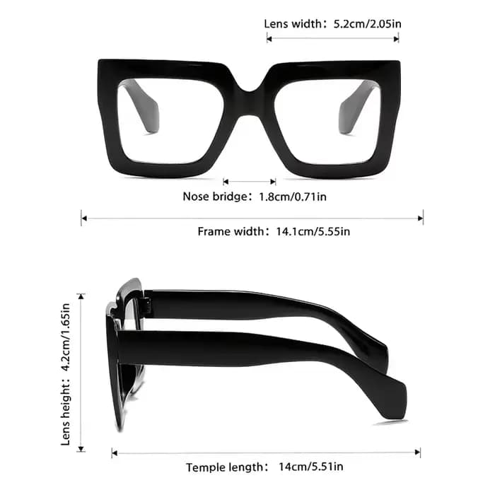 Lunettes carrées à monture large pour femmes