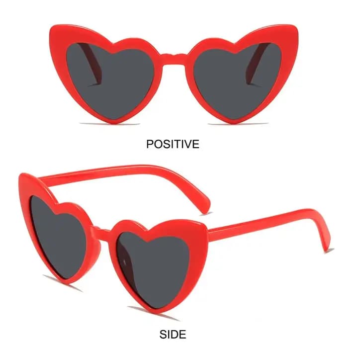 Lunettes de soleil en forme de coeur Vintage tendance rue tir nuances Protection UV mode irrégulière rose