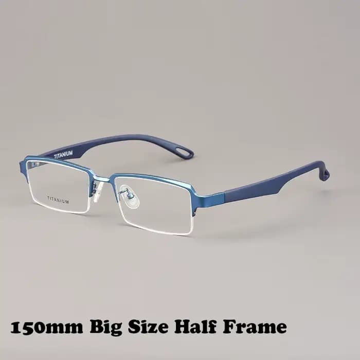 150mm grande taille demi-monture hommes lunettes