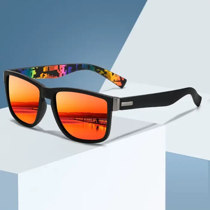 Lunettes de soleil carrées à motif vintage pour hommes et femmes