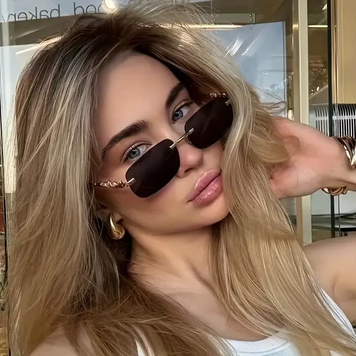 Lunettes de style rétro simple et chic sans monture