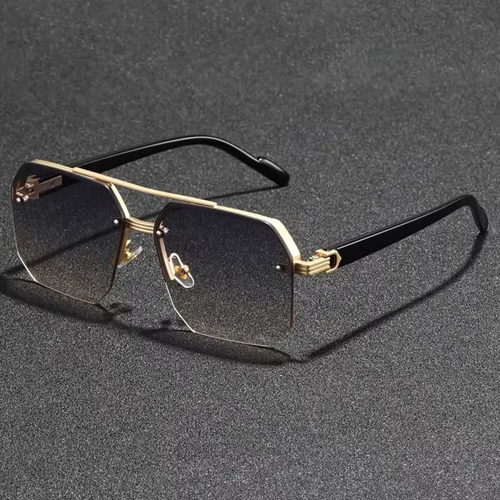 Lunettes de soleil classiques noires à grandes nuances carrées pour femmes et hommes
