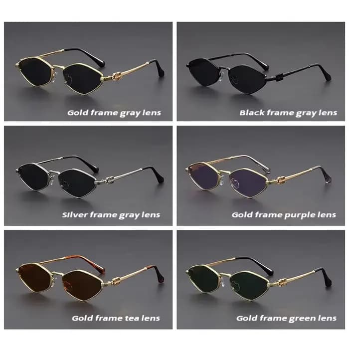 OLLYMURS Lunettes de soleil polygonales pour femmes