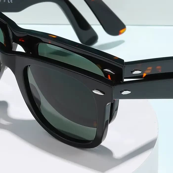 Lunettes de soleil inclinables classiques lentille en verre