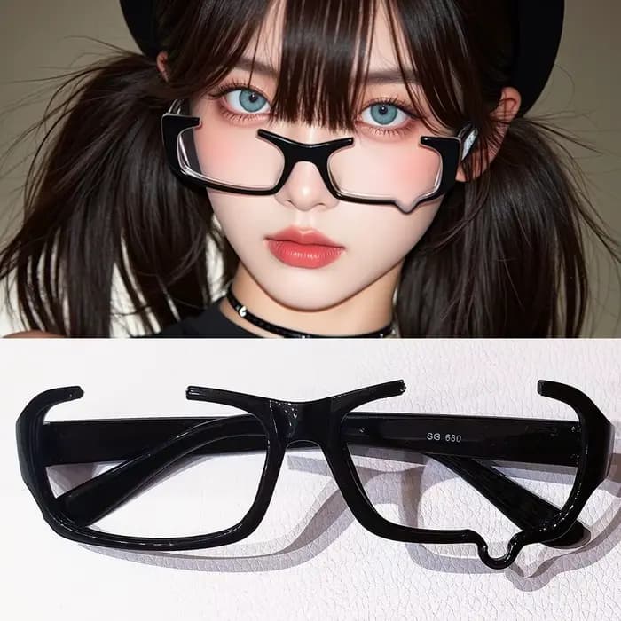 Lunettes demi-monture à la mode avec larmes
